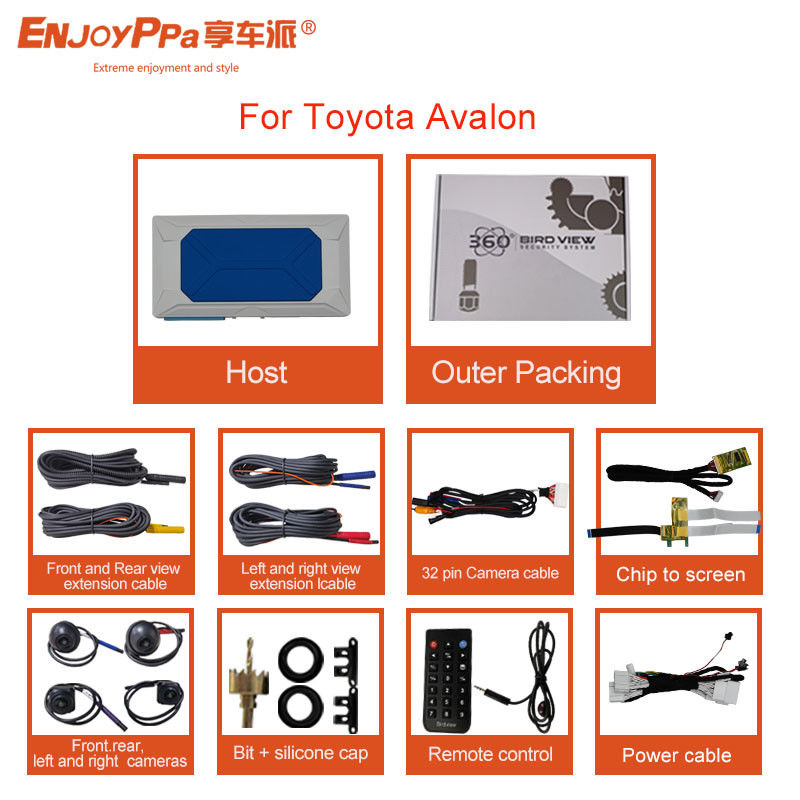 360 graden vogelbeeld autocamera systeem voor Toyota Avalon 4 Way Driving Recorder