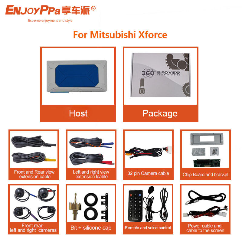 Panoramische autobeveiligingscamera 360 voor Mitsubishi Xforce 8 inch scherm