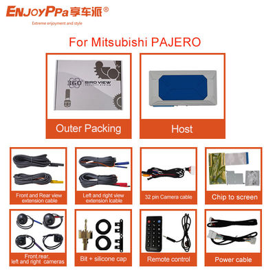 1 GB LPDDR4 360 voertuigcamerasysteem voor Mitsubishi PAJERO LCD-scherm Bird View DVR