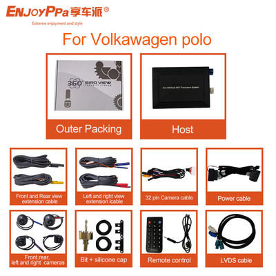 Lcd-scherm 360 graden camera auto kit voor volkswagen polo 4 way opname