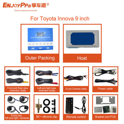 Bird View 360 Car Camera System voor Toyota Innova 9 inch Parkeerhulp 4 camera's