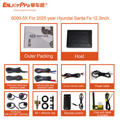 1080p Resolutie 360 Car Camera System Loop Video Recording Voor Hyundai Santafe 12.3 inch